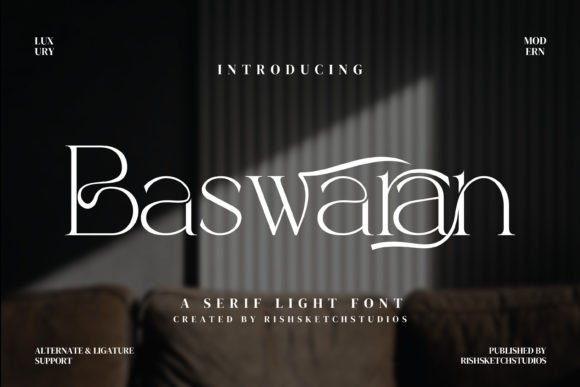 Baswaran: A Sophisticated Serif Font for Modern Editorial Design