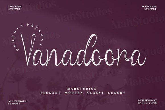 Vanadoora: A Script Font for Elegance and Versatility